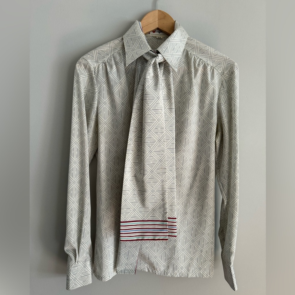 Vintage 80s bow blouse